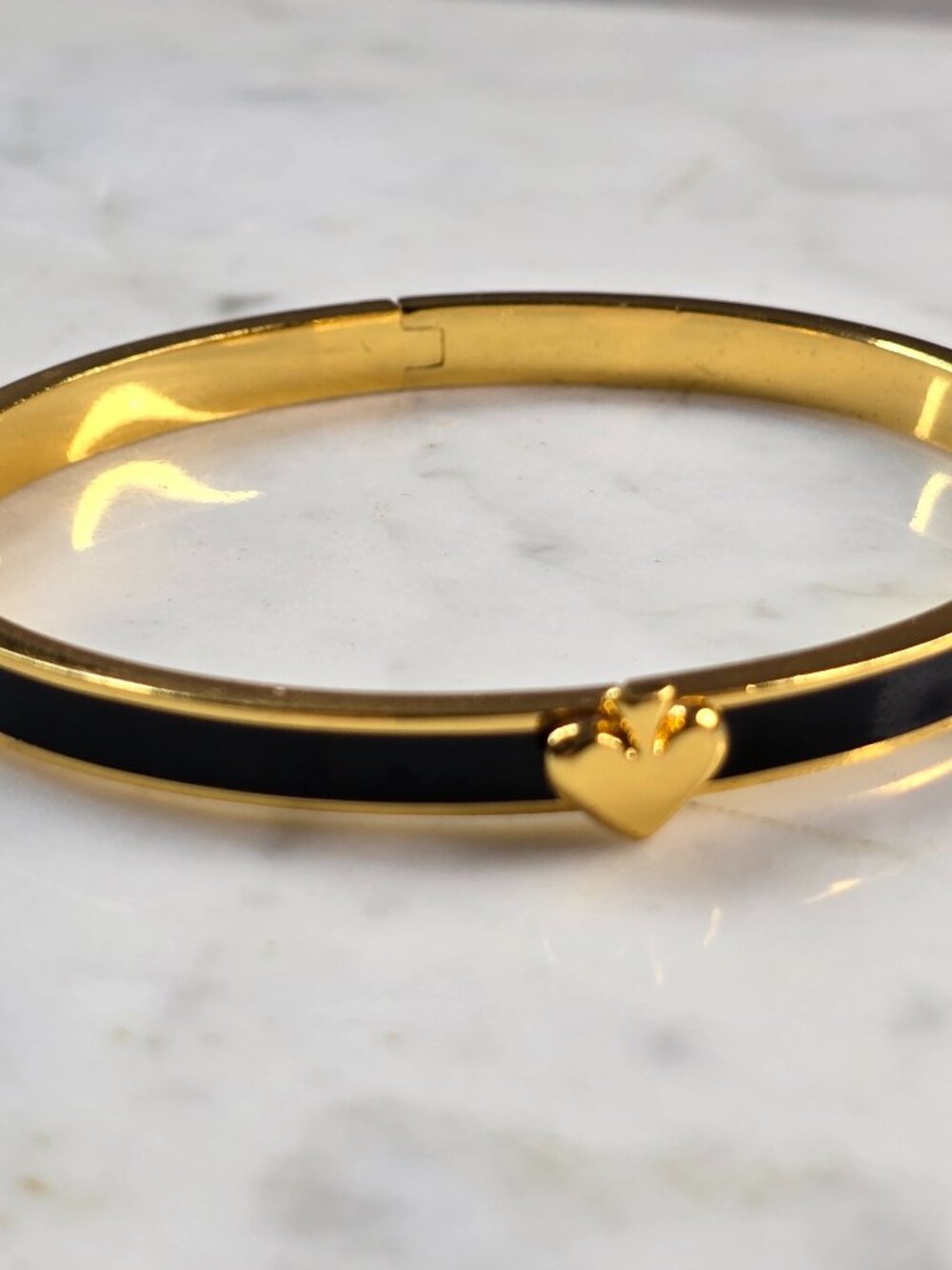 Womens Estate Hear You Kate Spade Gold Tone Enamel Bangle Bracelet E4199